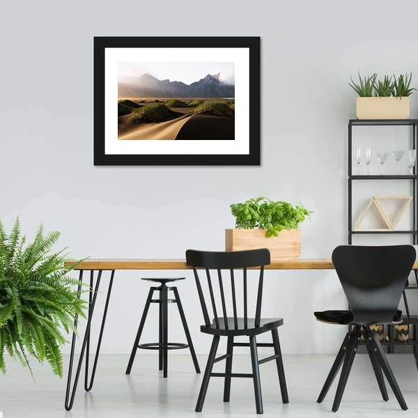 Famous Vestrahorn Mountain Canvas Wall Art-3 Horizontal-Gallery Wrap-25" x 16"-Tiaracle