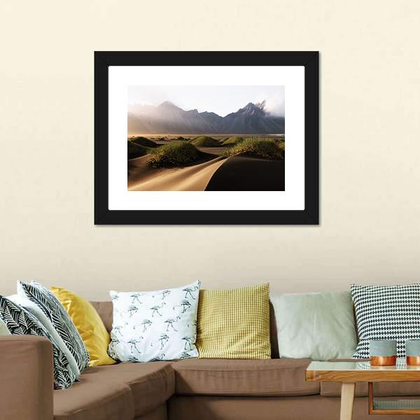 Famous Vestrahorn Mountain Canvas Wall Art-3 Horizontal-Gallery Wrap-25" x 16"-Tiaracle