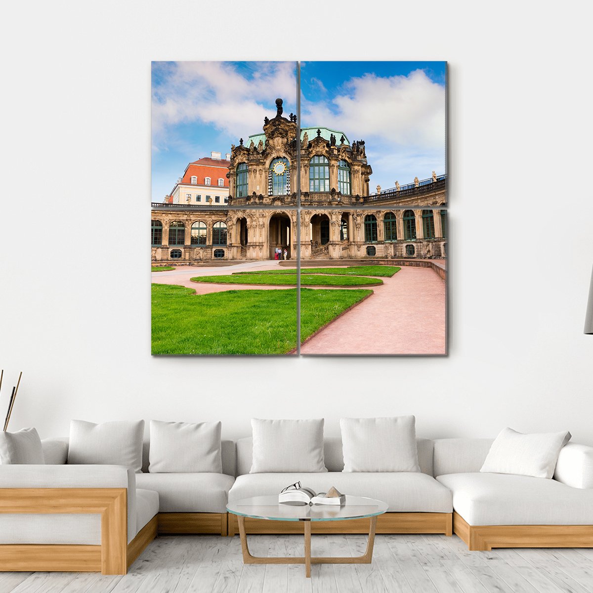 Famous Zwinger Palace Canvas Wall Art-4 Square-Gallery Wrap-17" x 17"-Tiaracle