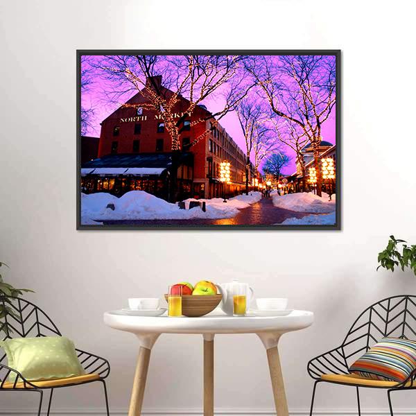 Faneuil Hall Marketplace Canvas Wall Art-5 Horizontal-Gallery Wrap-22" x 12"-Tiaracle