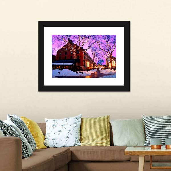 Faneuil Hall Marketplace Canvas Wall Art-5 Horizontal-Gallery Wrap-22" x 12"-Tiaracle