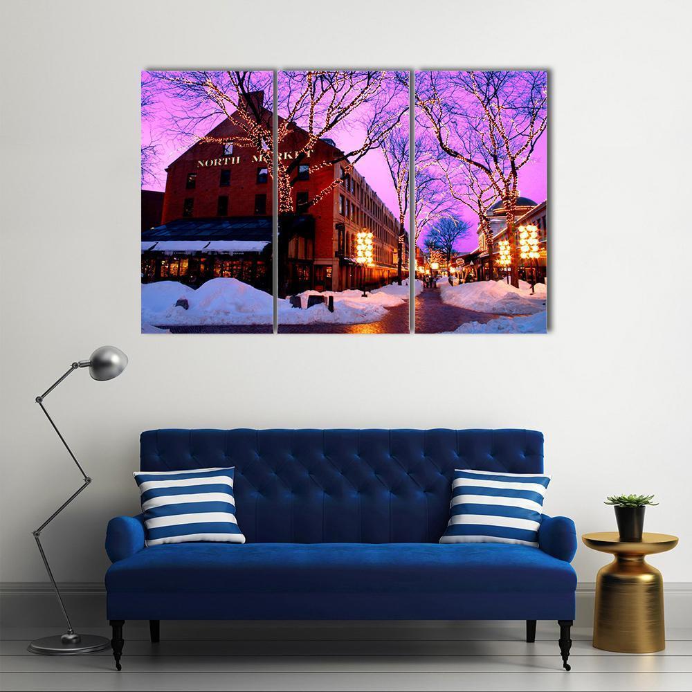 Faneuil Hall Marketplace Canvas Wall Art-3 Horizontal-Gallery Wrap-37" x 24"-Tiaracle