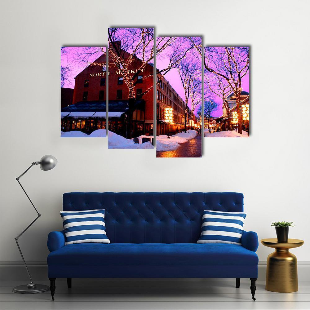 Faneuil Hall Marketplace Canvas Wall Art-4 Pop-Gallery Wrap-50" x 32"-Tiaracle