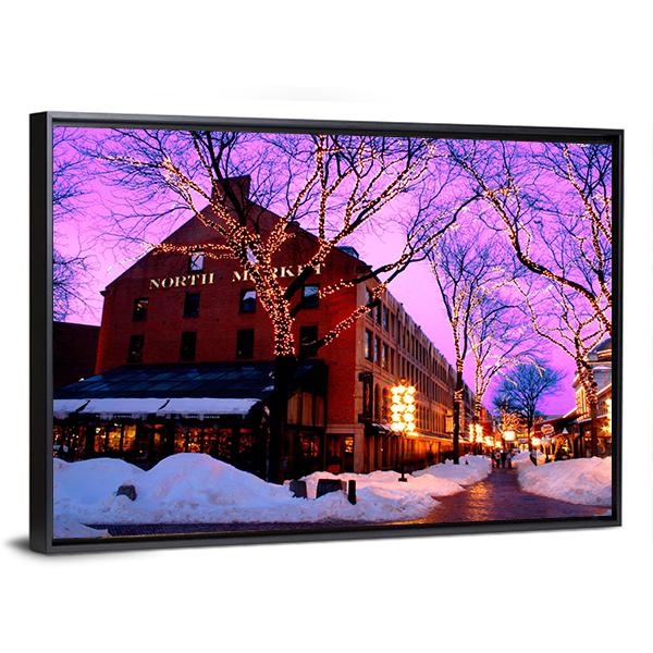 Faneuil Hall Marketplace Canvas Wall Art-3 Horizontal-Gallery Wrap-25" x 16"-Tiaracle
