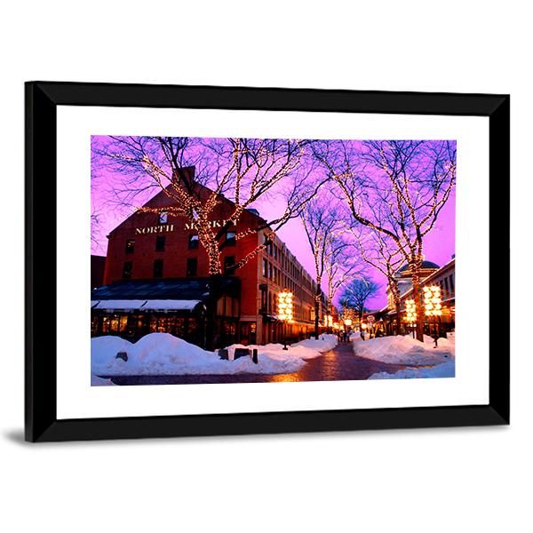 Faneuil Hall Marketplace Canvas Wall Art-3 Horizontal-Gallery Wrap-25" x 16"-Tiaracle