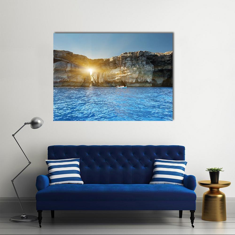 Fantastic Azure Window Canvas Wall Art-1 Piece-Gallery Wrap-48" x 32"-Tiaracle
