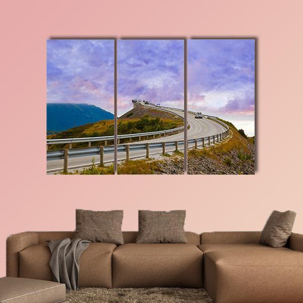 Bridge On Atlantic Road Canvas Wall Art-3 Horizontal-Gallery Wrap-37" x 24"-Tiaracle