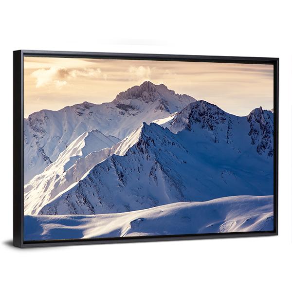 Fantastic Evening Winter Landscape Austria Europe Canvas Wall Art-3 Horizontal-Gallery Wrap-25" x 16"-Tiaracle