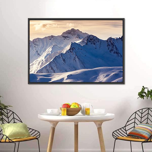 Fantastic Evening Winter Landscape Austria Europe Canvas Wall Art-3 Horizontal-Gallery Wrap-25" x 16"-Tiaracle