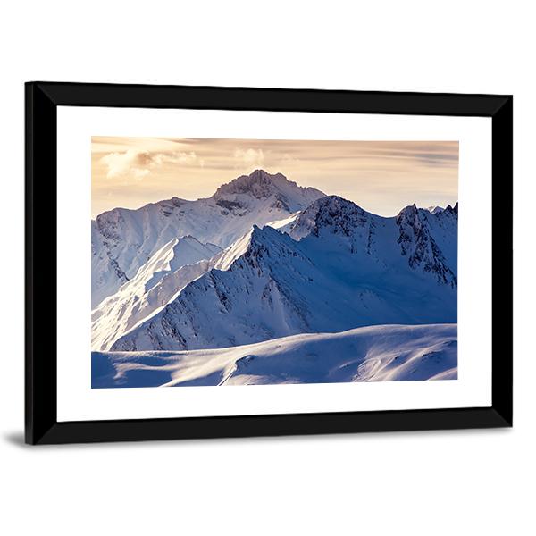 Fantastic Evening Winter Landscape Austria Europe Canvas Wall Art-3 Horizontal-Gallery Wrap-25" x 16"-Tiaracle