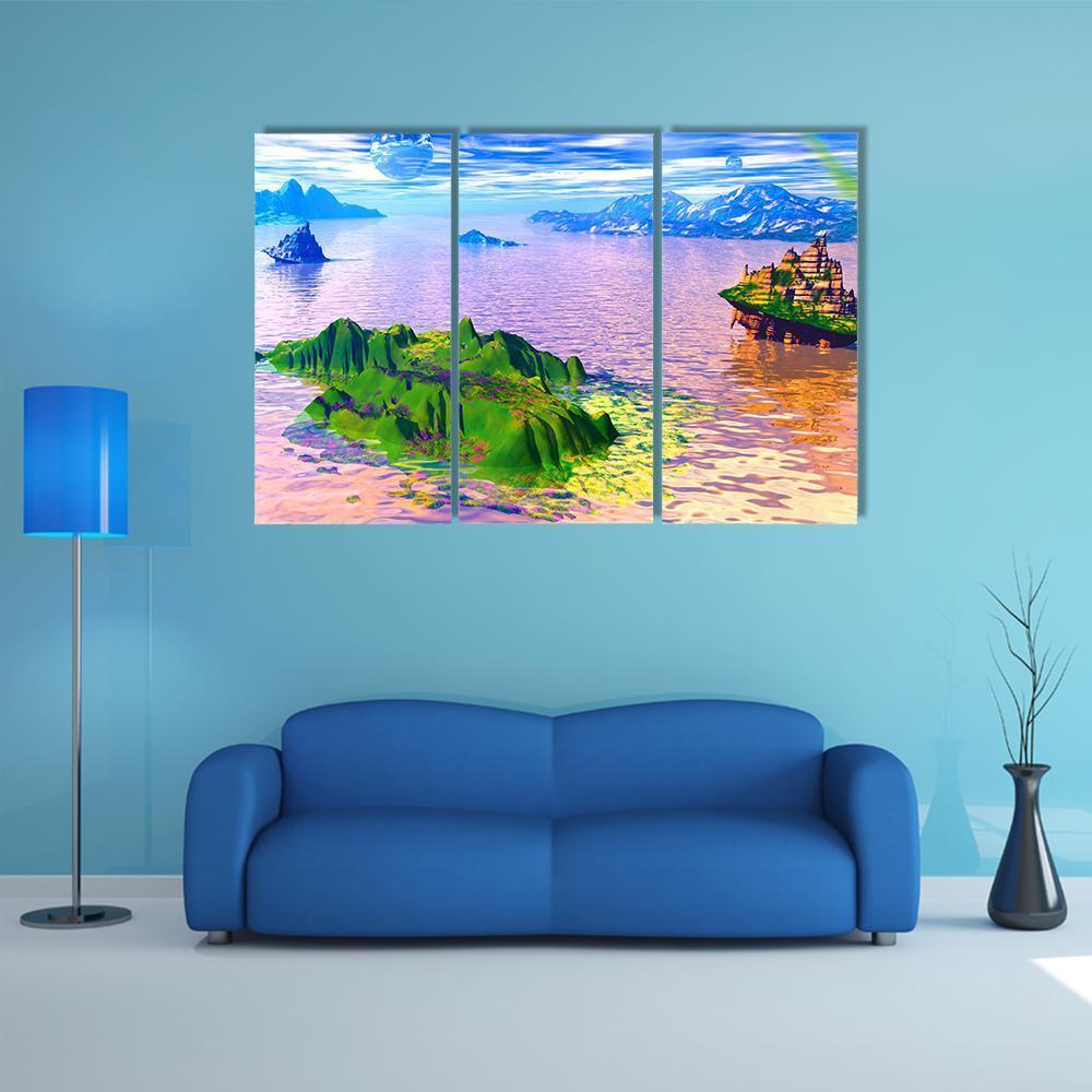 Fantastic Island Canvas Wall Art-3 Horizontal-Gallery Wrap-37" x 24"-Tiaracle