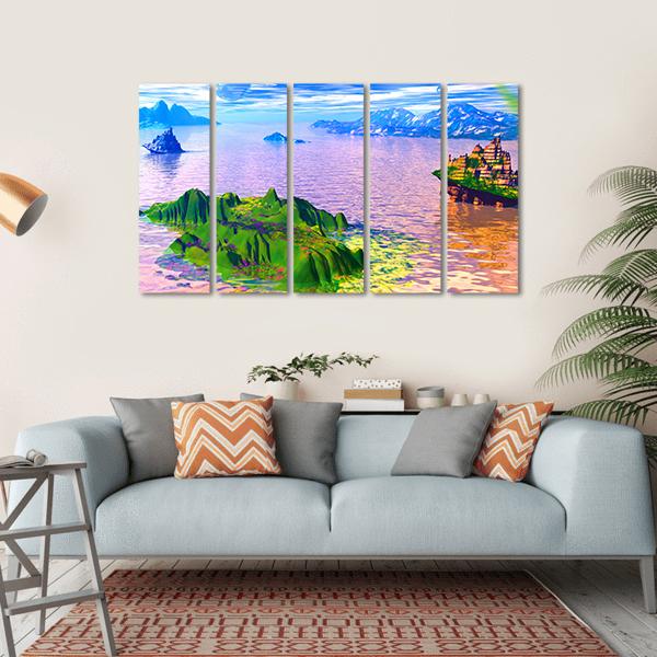 Fantastic Island Canvas Wall Art-5 Horizontal-Gallery Wrap-22" x 12"-Tiaracle