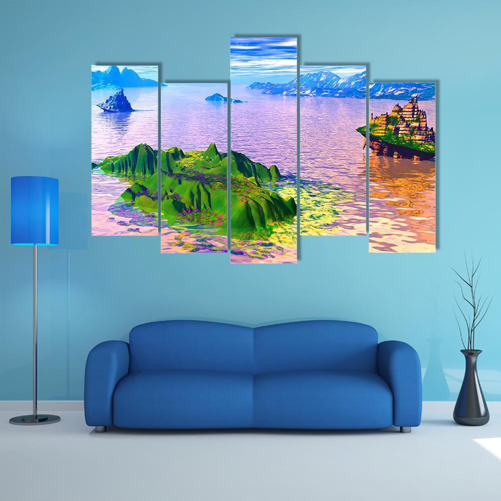 Fantastic Island Canvas Wall Art-5 Pop-Gallery Wrap-47" x 32"-Tiaracle