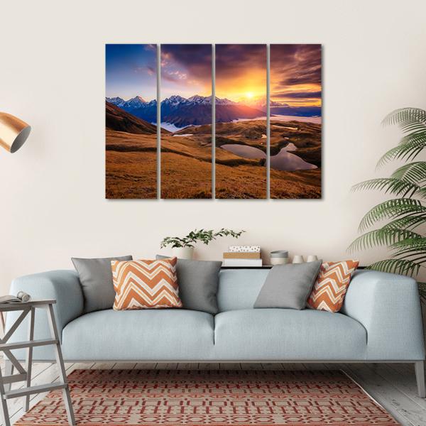 Fantastic Lake Koruldi Canvas Wall Art-4 Horizontal-Gallery Wrap-34" x 24"-Tiaracle