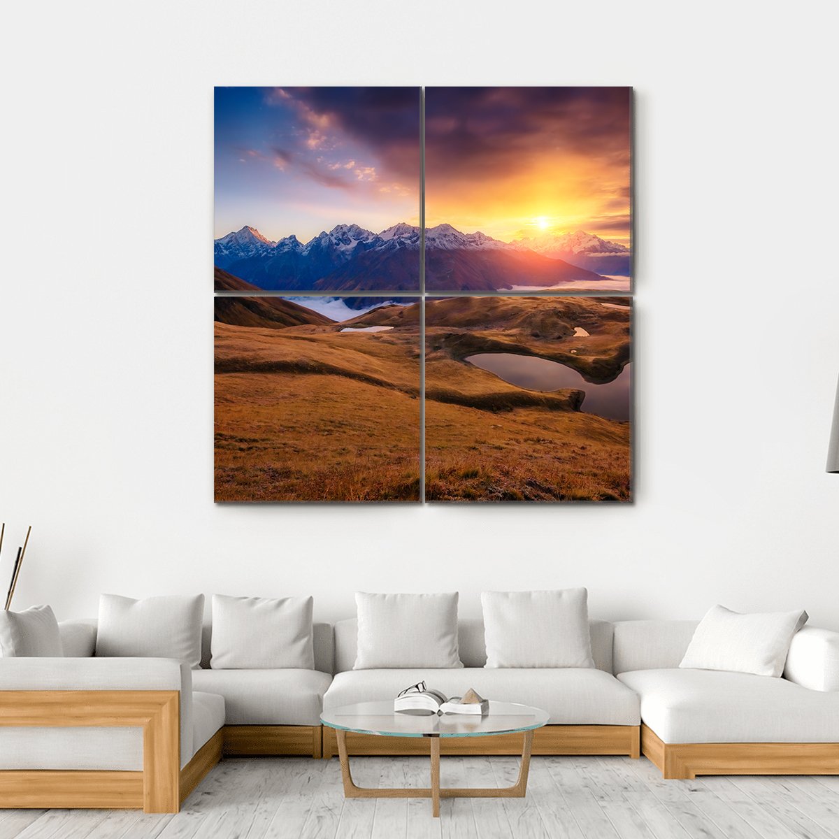 Fantastic Lake Koruldi Canvas Wall Art-4 Square-Gallery Wrap-17" x 17"-Tiaracle
