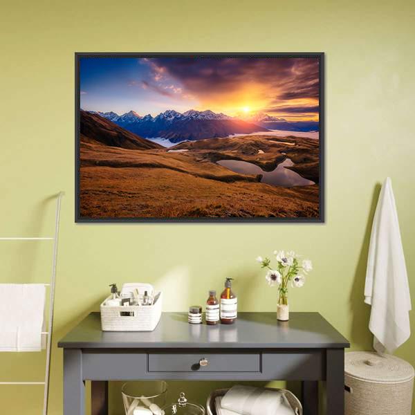 Fantastic Lake Koruldi Canvas Wall Art-5 Horizontal-Gallery Wrap-22" x 12"-Tiaracle