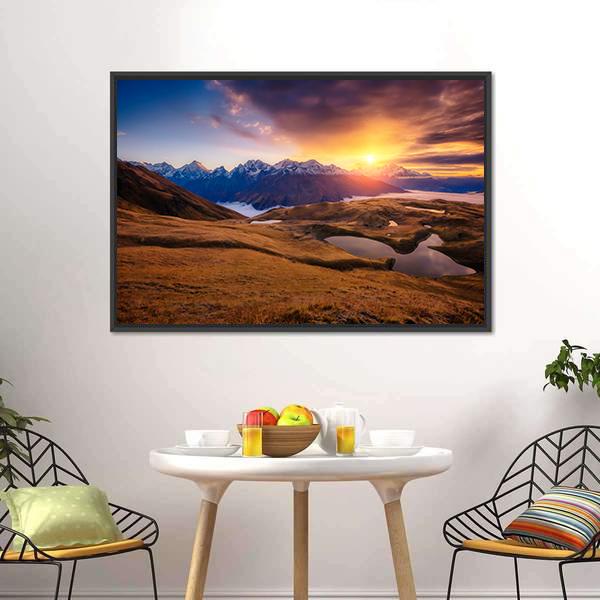Fantastic Lake Koruldi Canvas Wall Art-5 Horizontal-Gallery Wrap-22" x 12"-Tiaracle
