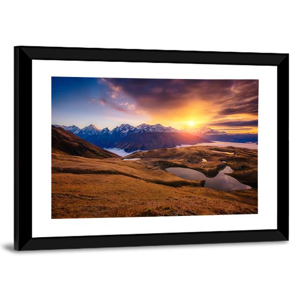 Fantastic Lake Koruldi Canvas Wall Art-5 Horizontal-Gallery Wrap-22" x 12"-Tiaracle