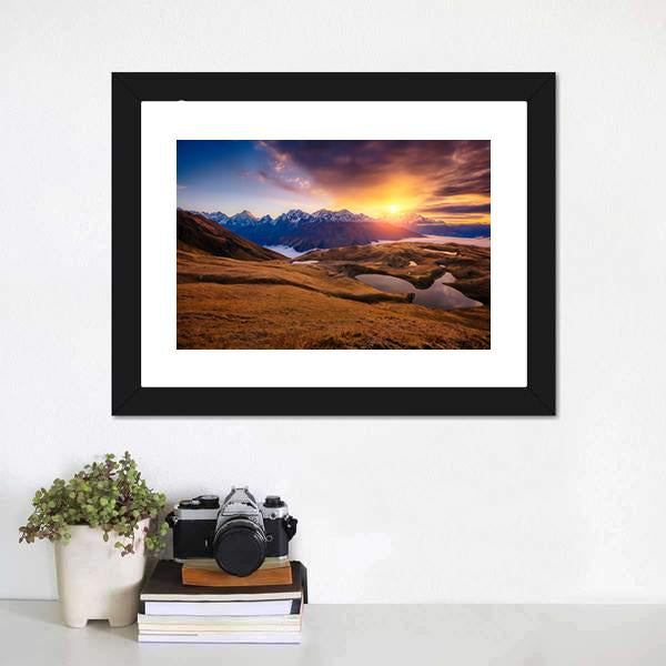 Fantastic Lake Koruldi Canvas Wall Art-5 Horizontal-Gallery Wrap-22" x 12"-Tiaracle