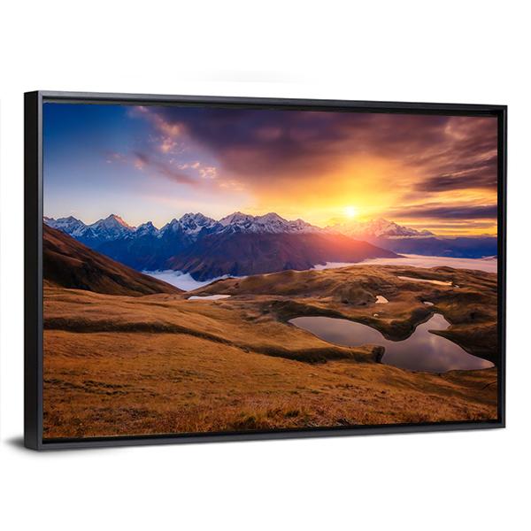 Fantastic Lake Koruldi Canvas Wall Art-5 Horizontal-Gallery Wrap-22" x 12"-Tiaracle