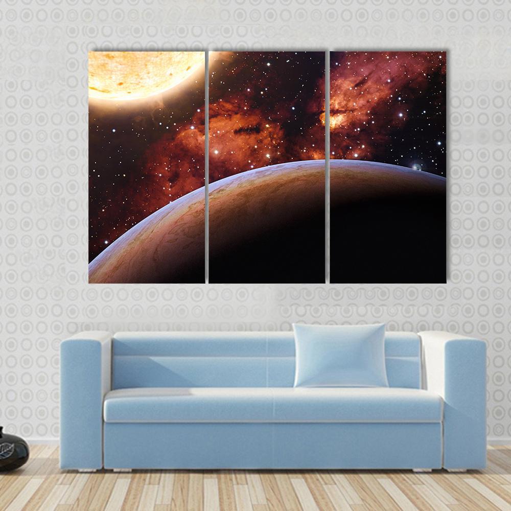 Fantasy Alien Exo Planet Canvas Wall Art-3 Horizontal-Gallery Wrap-37" x 24"-Tiaracle