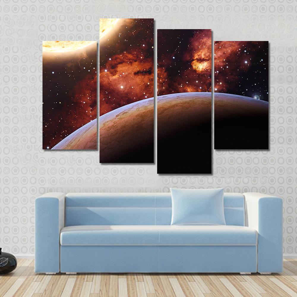 Fantasy Alien Exo Planet Canvas Wall Art-4 Pop-Gallery Wrap-50" x 32"-Tiaracle
