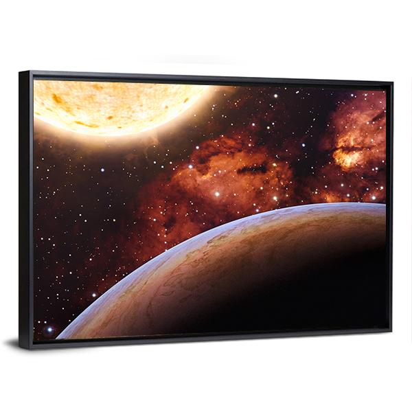 Fantasy Alien Exo Planet Canvas Wall Art-3 Horizontal-Gallery Wrap-25" x 16"-Tiaracle
