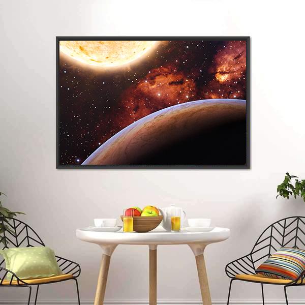 Fantasy Alien Exo Planet Canvas Wall Art-3 Horizontal-Gallery Wrap-25" x 16"-Tiaracle