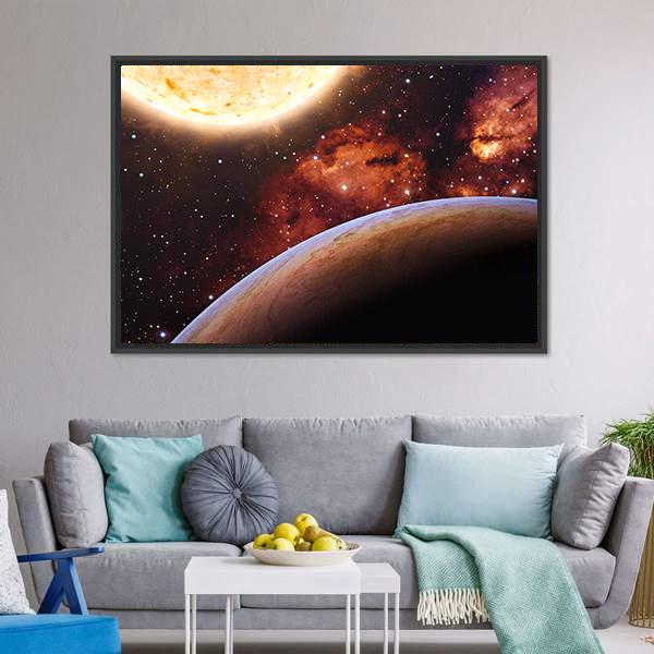 Fantasy Alien Exo Planet Canvas Wall Art-3 Horizontal-Gallery Wrap-25" x 16"-Tiaracle