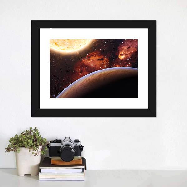 Fantasy Alien Exo Planet Canvas Wall Art-1 Piece-Framed Print-20" x 16"-Tiaracle