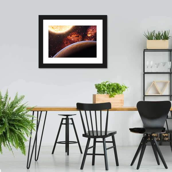 Fantasy Alien Exo Planet Canvas Wall Art-3 Horizontal-Gallery Wrap-25" x 16"-Tiaracle