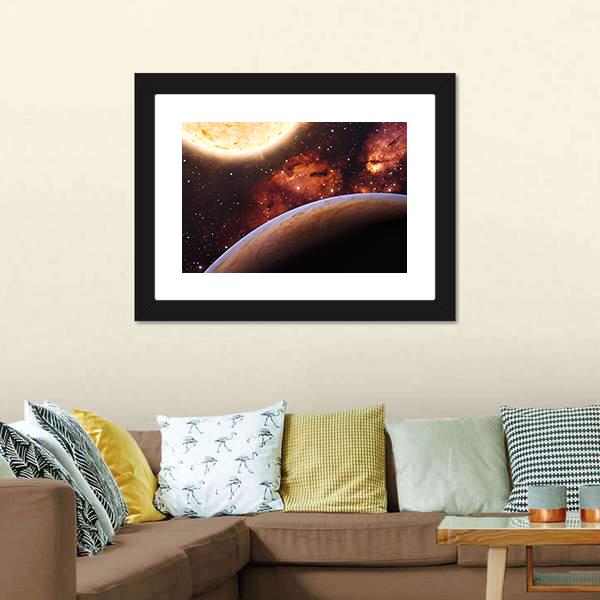 Fantasy Alien Exo Planet Canvas Wall Art-3 Horizontal-Gallery Wrap-25" x 16"-Tiaracle