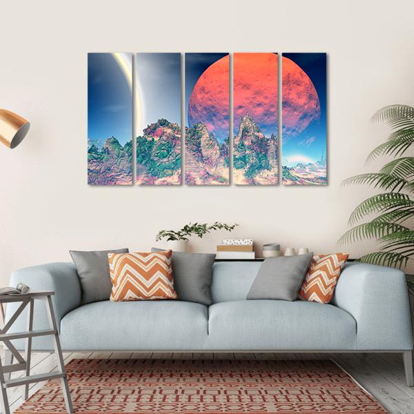 Fantasy Alien Planet Canvas Wall Art-5 Horizontal-Gallery Wrap-22" x 12"-Tiaracle