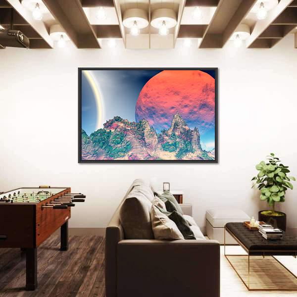 Fantasy Alien Planet Canvas Wall Art-5 Horizontal-Gallery Wrap-22" x 12"-Tiaracle