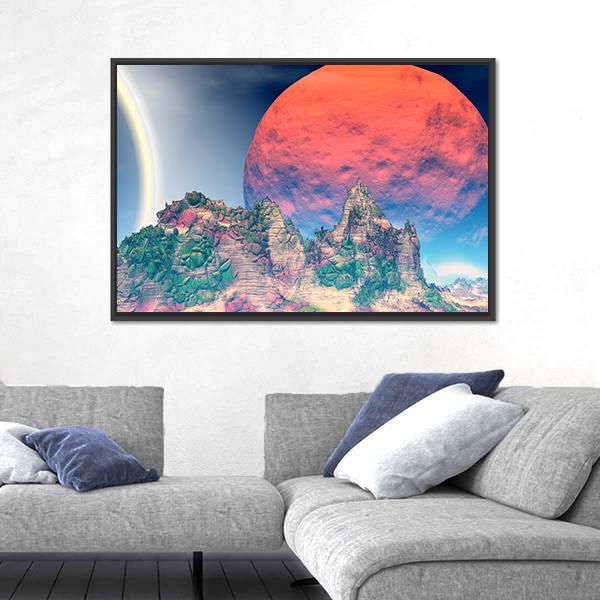 Fantasy Alien Planet Canvas Wall Art-5 Horizontal-Gallery Wrap-22" x 12"-Tiaracle
