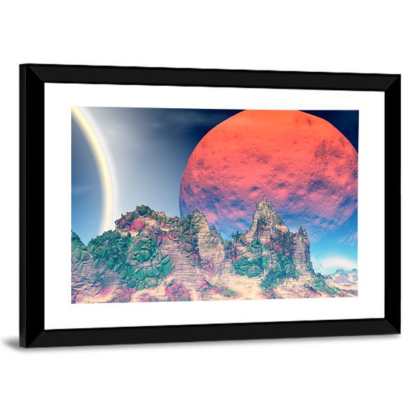 Fantasy Alien Planet Canvas Wall Art-5 Horizontal-Gallery Wrap-22" x 12"-Tiaracle