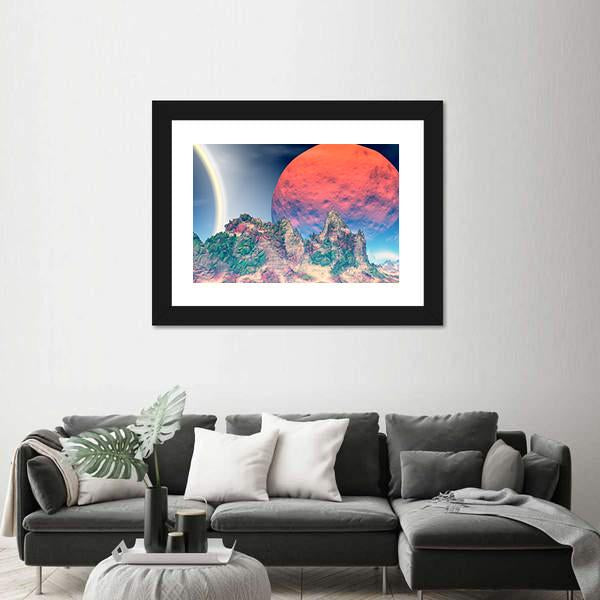 Fantasy Alien Planet Canvas Wall Art-5 Horizontal-Gallery Wrap-22" x 12"-Tiaracle