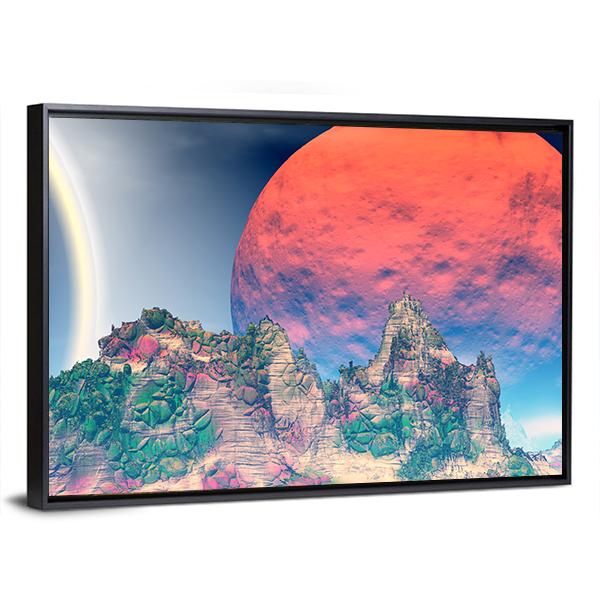 Fantasy Alien Planet Canvas Wall Art-5 Horizontal-Gallery Wrap-22" x 12"-Tiaracle