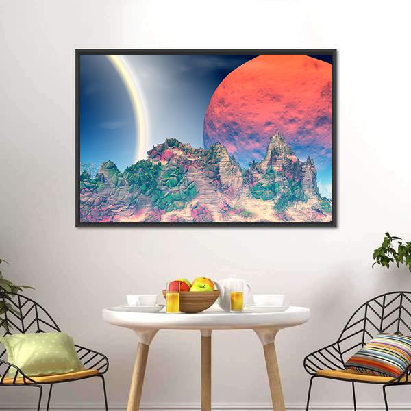 Fantasy Alien Planet Canvas Wall Art-3 Horizontal-Gallery Wrap-25" x 16"-Tiaracle