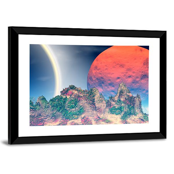 Fantasy Alien Planet Canvas Wall Art-3 Horizontal-Gallery Wrap-25" x 16"-Tiaracle
