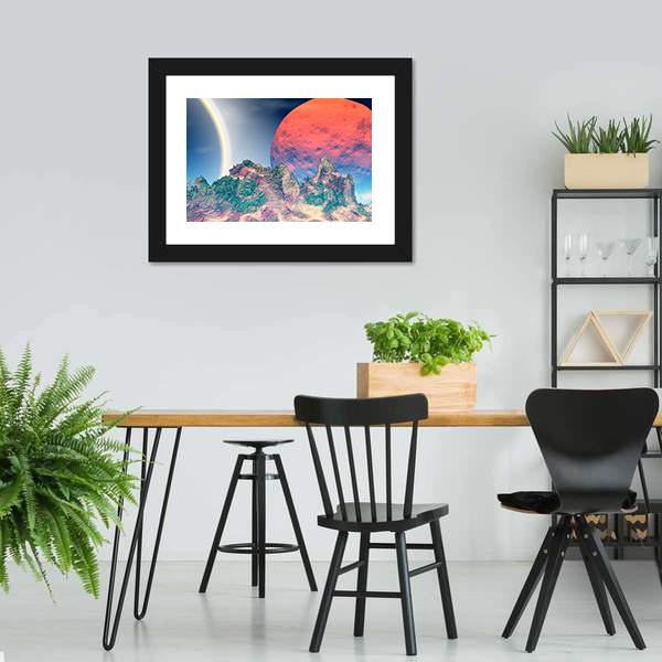 Fantasy Alien Planet Canvas Wall Art-3 Horizontal-Gallery Wrap-25" x 16"-Tiaracle