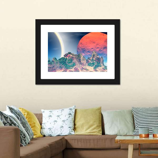 Fantasy Alien Planet Canvas Wall Art-3 Horizontal-Gallery Wrap-25" x 16"-Tiaracle