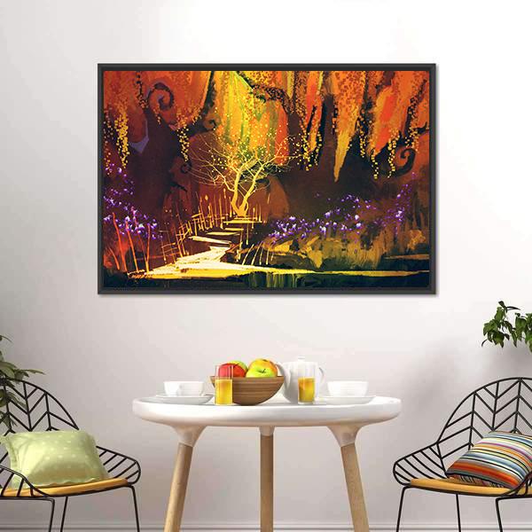 Fantasy Forest Abstract Canvas Wall Art-5 Horizontal-Gallery Wrap-22" x 12"-Tiaracle