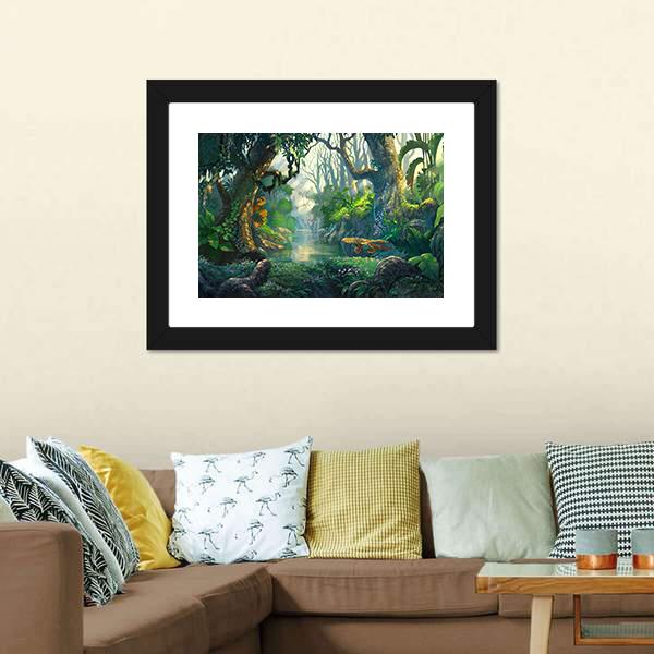 Fantasy Forest Canvas Wall Art-1 Piece-Framed Print-20" x 16"-Tiaracle
