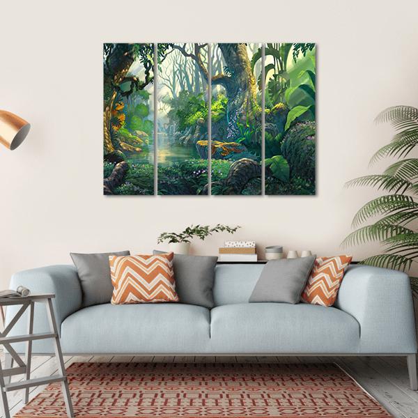 Fantasy Forest Canvas Wall Art-4 Horizontal-Gallery Wrap-34" x 24"-Tiaracle