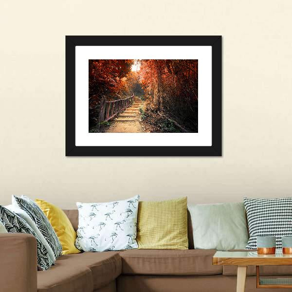 Fantasy Forest In Autumn Canvas Wall Art-5 Horizontal-Gallery Wrap-22&quot; x 12&quot;-Tiaracle