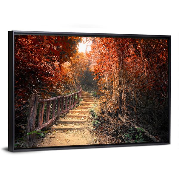 Fantasy Forest In Autumn Canvas Wall Art-3 Horizontal-Gallery Wrap-25" x 16"-Tiaracle