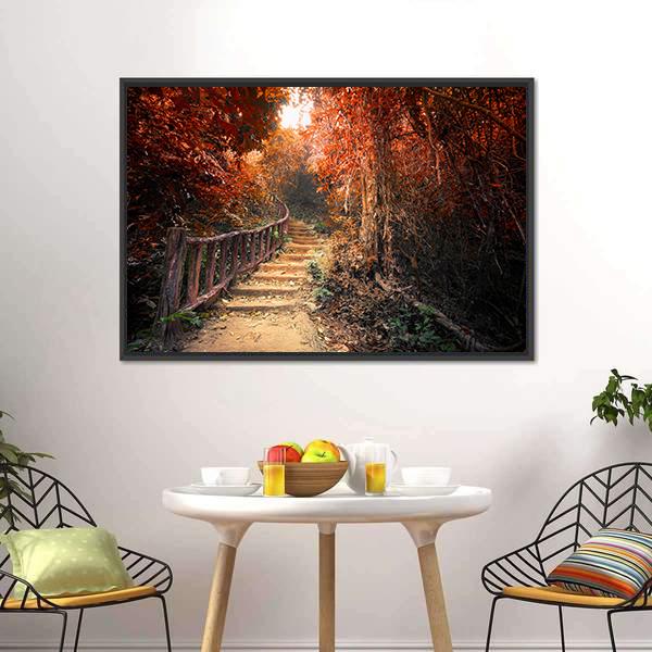 Fantasy Forest In Autumn Canvas Wall Art-3 Horizontal-Gallery Wrap-25" x 16"-Tiaracle