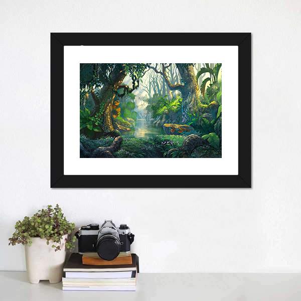 Fantasy Forest Canvas Wall Art-1 Piece-Framed Print-20&quot; x 16&quot;-Tiaracle