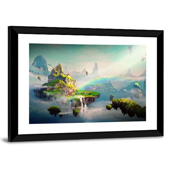 Fantasy Island Panoramic Canvas Wall Art-1 Piece-36" x 12"-Tiaracle